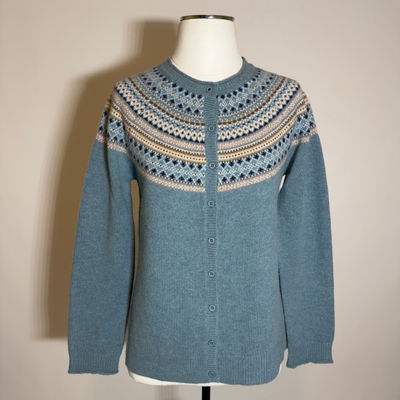 tabitha webb Sweaters - Tabitha Webb Lambswool Blend Fair Isle Nordic Cardigan Sweater Womens Medium